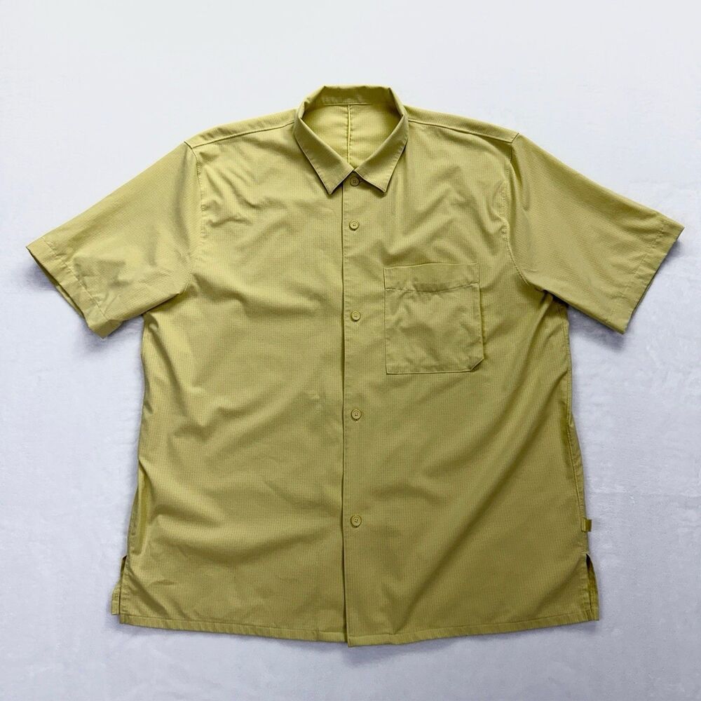 Lululemon Airing Easy Camp Collar Men’s Button Up Shirt *XXL Yellow Casual Comfy